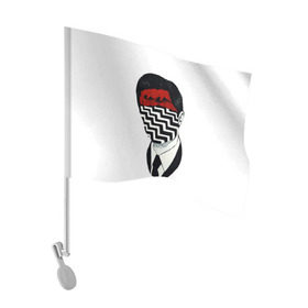 Флаг для автомобиля с принтом Твин Пикс в Кировске, 100% полиэстер | Размер: 30*21 см | Тематика изображения на принте: twin peaks | дэвид линч | совы | твин пикс | чертовски хороший кофе