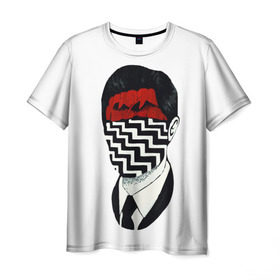 Мужская футболка 3D с принтом Твин Пикс в Кировске, 100% полиэфир | прямой крой, круглый вырез горловины, длина до линии бедер | twin peaks | дэвид линч | совы | твин пикс | чертовски хороший кофе