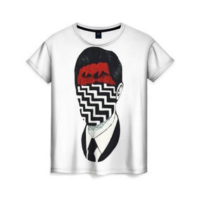 Женская футболка 3D с принтом Твин Пикс в Кировске, 100% полиэфир ( синтетическое хлопкоподобное полотно) | прямой крой, круглый вырез горловины, длина до линии бедер | twin peaks | дэвид линч | совы | твин пикс | чертовски хороший кофе