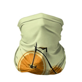 Бандана-труба 3D с принтом Апельсиновый велосипед в Кировске, 100% полиэстер, ткань с особыми свойствами — Activecool | плотность 150‒180 г/м2; хорошо тянется, но сохраняет форму | 