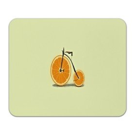 Коврик прямоугольный с принтом Апельсиновый велосипед в Кировске, натуральный каучук | размер 230 х 185 мм; запечатка лицевой стороны | 