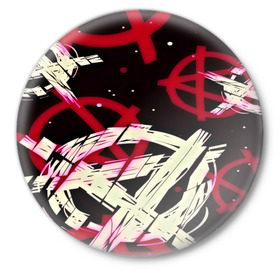 Значок с принтом Anarchy в Кировске,  металл | круглая форма, металлическая застежка в виде булавки | анархия | паттерн
