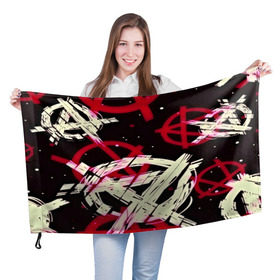 Флаг 3D с принтом Anarchy в Кировске, 100% полиэстер | плотность ткани — 95 г/м2, размер — 67 х 109 см. Принт наносится с одной стороны | анархия | паттерн