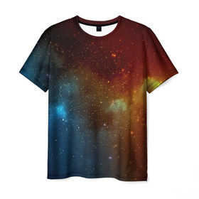 Мужская футболка 3D с принтом Столкновение вселенных в Кировске, 100% полиэфир | прямой крой, круглый вырез горловины, длина до линии бедер | nebula | звезды | туманность