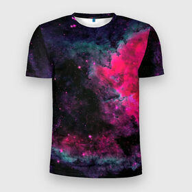 Мужская футболка 3D спортивная с принтом Загадочный космос в Кировске, 100% полиэстер с улучшенными характеристиками | приталенный силуэт, круглая горловина, широкие плечи, сужается к линии бедра | space | star | вселенная | звезды | космический | космос | созвездие