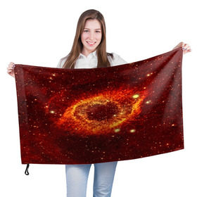 Флаг 3D с принтом Галактика звёзд в Кировске, 100% полиэстер | плотность ткани — 95 г/м2, размер — 67 х 109 см. Принт наносится с одной стороны | звезды | туманность