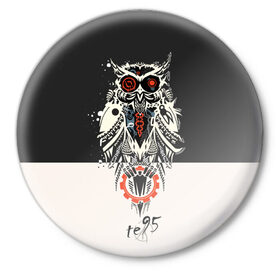 Значок с принтом Owl в Кировске,  металл | круглая форма, металлическая застежка в виде булавки | three days grace