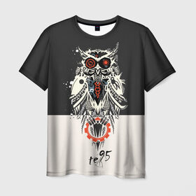Мужская футболка 3D с принтом Owl в Кировске, 100% полиэфир | прямой крой, круглый вырез горловины, длина до линии бедер | Тематика изображения на принте: three days grace
