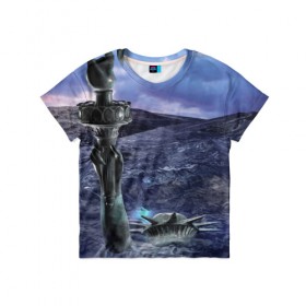 Детская футболка 3D с принтом Статуя свободы затоплена в Кировске, 100% гипоаллергенный полиэфир | прямой крой, круглый вырез горловины, длина до линии бедер, чуть спущенное плечо, ткань немного тянется | америке | апокалипсис в сша | вода | волна | гибель | глобальное потепление | наводнение | океан вышел из берегов | поток | потоп | трагедия