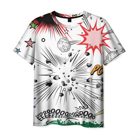 Мужская футболка 3D с принтом Взрывы в Кировске, 100% полиэфир | прямой крой, круглый вырез горловины, длина до линии бедер | 
