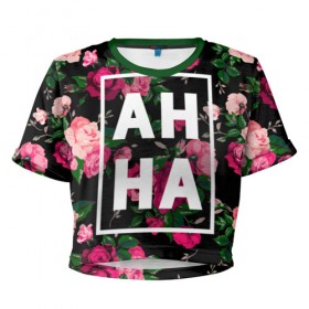 Женская футболка 3D укороченная с принтом Анна в Кировске, 100% полиэстер | круглая горловина, длина футболки до линии талии, рукава с отворотами | анечка | анна | анька | аня | девочка | девушка | женщина | имена | имя | роза | цвет