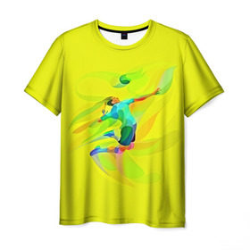 Мужская футболка 3D с принтом Волейбол в Кировске, 100% полиэфир | прямой крой, круглый вырез горловины, длина до линии бедер | яркий