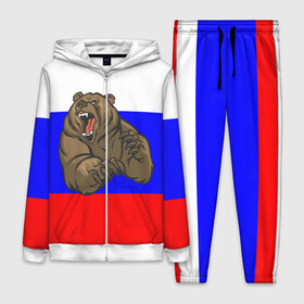 Женский костюм 3D с принтом Медведь в Кировске,  |  | медведь | триколор | я русский