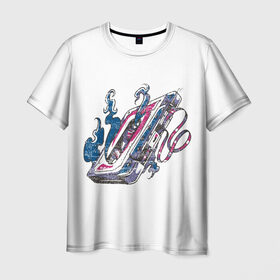 Мужская футболка 3D с принтом Кассета в Кировске, 100% полиэфир | прямой крой, круглый вырез горловины, длина до линии бедер | music | арт | кассета | музыка