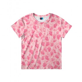 Детская футболка 3D с принтом Человеческие сердца в Кировске, 100% гипоаллергенный полиэфир | прямой крой, круглый вырез горловины, длина до линии бедер, чуть спущенное плечо, ткань немного тянется | love | валентин | валентинка | любовь | паттерн | розовый | сердечки | сердце