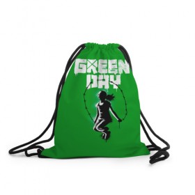 Рюкзак-мешок 3D с принтом Green Day в Кировске, 100% полиэстер | плотность ткани — 200 г/м2, размер — 35 х 45 см; лямки — толстые шнурки, застежка на шнуровке, без карманов и подкладки | american idiot | green day | грин дей | грин дэй