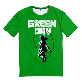 Мужская футболка 3D с принтом Green Day в Кировске, 100% полиэфир | прямой крой, круглый вырез горловины, длина до линии бедер | american idiot | green day | грин дей | грин дэй