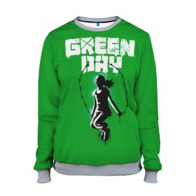 Женский свитшот 3D с принтом Green Day в Кировске, 100% полиэстер с мягким внутренним слоем | круглый вырез горловины, мягкая резинка на манжетах и поясе, свободная посадка по фигуре | american idiot | green day | грин дей | грин дэй