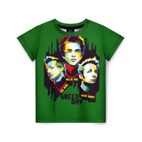 Детская футболка 3D с принтом Green Day в Кировске, 100% гипоаллергенный полиэфир | прямой крой, круглый вырез горловины, длина до линии бедер, чуть спущенное плечо, ткань немного тянется | american idiot | green day | грин дей | грин дэй