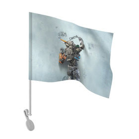 Флаг для автомобиля с принтом Чаппи в Кировске, 100% полиэстер | Размер: 30*21 см | antwoord | chappie | die | ninja | yolandi | йоланди | ниндзя | робот