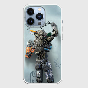 Чехол для iPhone 13 Pro с принтом Чаппи в Кировске,  |  | Тематика изображения на принте: antwoord | chappie | die | ninja | yolandi | йоланди | ниндзя | робот