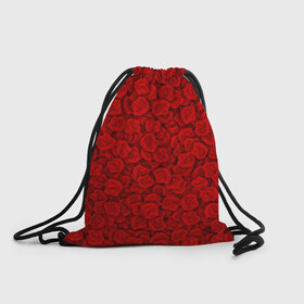 Рюкзак-мешок 3D с принтом Красные розы в Кировске, 100% полиэстер | плотность ткани — 200 г/м2, размер — 35 х 45 см; лямки — толстые шнурки, застежка на шнуровке, без карманов и подкладки | 