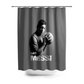Штора 3D для ванной с принтом Leo Messi в Кировске, 100% полиэстер | плотность материала — 100 г/м2. Стандартный размер — 146 см х 180 см. По верхнему краю — пластиковые люверсы для креплений. В комплекте 10 пластиковых колец | barcelona | spanish | аргентина | барселона | испания | лео | месси | мяч | футбол | футболист