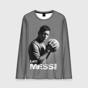 Мужской лонгслив 3D с принтом Leo Messi в Кировске, 100% полиэстер | длинные рукава, круглый вырез горловины, полуприлегающий силуэт | barcelona | spanish | аргентина | барселона | испания | лео | месси | мяч | футбол | футболист