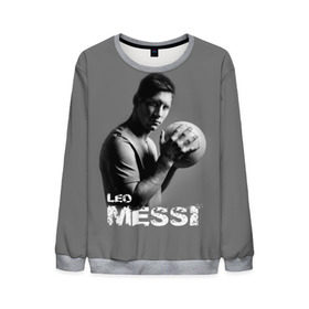 Мужской свитшот 3D с принтом Leo Messi в Кировске, 100% полиэстер с мягким внутренним слоем | круглый вырез горловины, мягкая резинка на манжетах и поясе, свободная посадка по фигуре | barcelona | spanish | аргентина | барселона | испания | лео | месси | мяч | футбол | футболист