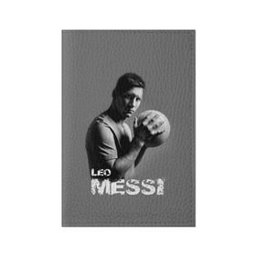 Обложка для паспорта матовая кожа с принтом Leo Messi в Кировске, натуральная матовая кожа | размер 19,3 х 13,7 см; прозрачные пластиковые крепления | Тематика изображения на принте: barcelona | spanish | аргентина | барселона | испания | лео | месси | мяч | футбол | футболист