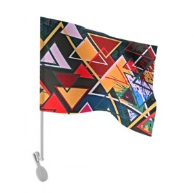 Флаг для автомобиля с принтом similar triangles в Кировске, 100% полиэстер | Размер: 30*21 см | абстракция | бумага | геометрия | грани | изгиб | линии | оптические | полигоны | полосы | постель | розовый | сочетания | текстура | треугольники