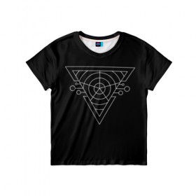 Детская футболка 3D с принтом Темный треугольник в Кировске, 100% гипоаллергенный полиэфир | прямой крой, круглый вырез горловины, длина до линии бедер, чуть спущенное плечо, ткань немного тянется | 