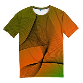 Мужская футболка 3D с принтом Волнистые линии в Кировске, 100% полиэфир | прямой крой, круглый вырез горловины, длина до линии бедер | 
