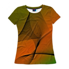 Женская футболка 3D с принтом Волнистые линии в Кировске, 100% полиэфир ( синтетическое хлопкоподобное полотно) | прямой крой, круглый вырез горловины, длина до линии бедер | 