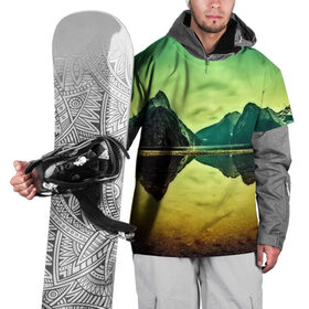 Накидка на куртку 3D с принтом Новая Зеландия в Кировске, 100% полиэстер |  | humboldt | горы | деревья | долина | зелень | лес | небо | новая зеландия | облака | панорама | река | солнечно