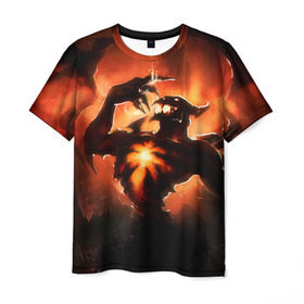 Мужская футболка 3D с принтом Shadow Fiend в Кировске, 100% полиэфир | прямой крой, круглый вырез горловины, длина до линии бедер | дота | дота2