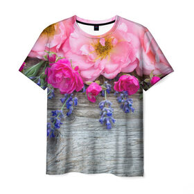 Мужская футболка 3D с принтом Весенний аромат в Кировске, 100% полиэфир | прямой крой, круглый вырез горловины, длина до линии бедер | желтый | красный | любовь | новинки | подарок | розы | сердце | текстура | тюльпаны | цветы