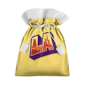 Подарочный 3D мешок с принтом Лос-Анджелес в Кировске, 100% полиэстер | Размер: 29*39 см | Тематика изображения на принте: california | los angeles | usa | америка | калифорния | лос анджелес | сша