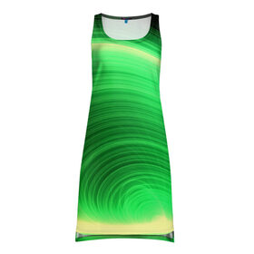 Платье-майка 3D с принтом Зеленые круги в Кировске, 100% полиэстер | полуприлегающий силуэт, широкие бретели, круглый вырез горловины, удлиненный подол сзади. | 