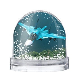 Снежный шар с принтом Су 34 в Кировске, Пластик | Изображение внутри шара печатается на глянцевой фотобумаге с двух сторон | самолет