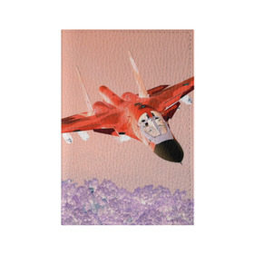 Обложка для паспорта матовая кожа с принтом Су 34 абстракция в Кировске, натуральная матовая кожа | размер 19,3 х 13,7 см; прозрачные пластиковые крепления | Тематика изображения на принте: самолет