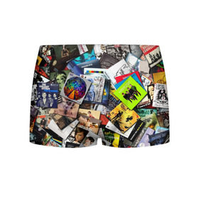 Мужские трусы 3D с принтом Albums в Кировске, 50% хлопок, 50% полиэстер | классическая посадка, на поясе мягкая тканевая резинка | music | rock | rock and roll | музыка | рок