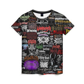 Женская футболка 3D с принтом Hard Rock в Кировске, 100% полиэфир ( синтетическое хлопкоподобное полотно) | прямой крой, круглый вырез горловины, длина до линии бедер | music | rock | rock and roll | музыка | рок