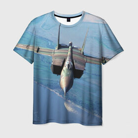 Мужская футболка 3D с принтом МиГ-31 в Кировске, 100% полиэфир | прямой крой, круглый вырез горловины, длина до линии бедер | самолет