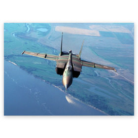 Поздравительная открытка с принтом МиГ-31 в Кировске, 100% бумага | плотность бумаги 280 г/м2, матовая, на обратной стороне линовка и место для марки
 | Тематика изображения на принте: самолет