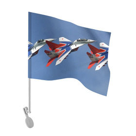 Флаг для автомобиля с принтом Стрижи в Кировске, 100% полиэстер | Размер: 30*21 см | самолет