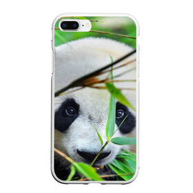 Чехол для iPhone 7Plus/8 Plus матовый с принтом Панда в лесу в Кировске, Силикон | Область печати: задняя сторона чехла, без боковых панелей | бамбук | животное | медведь