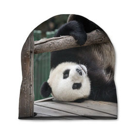 Шапка 3D с принтом Паркур панда в Кировске, 100% полиэстер | универсальный размер, печать по всей поверхности изделия | бамбук | животное | медведь