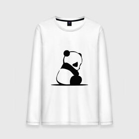 Мужской лонгслив хлопок с принтом Грустный панда в Кировске, 100% хлопок |  | бамбук | животное | медведь