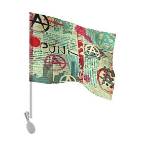 Флаг для автомобиля с принтом Punk в Кировске, 100% полиэстер | Размер: 30*21 см | анархия | панк | рок